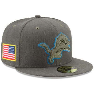 Men's Detroit Lions New Era Olive 2017 Salute To Service 59FIFTY Fitted Hat 2783161
